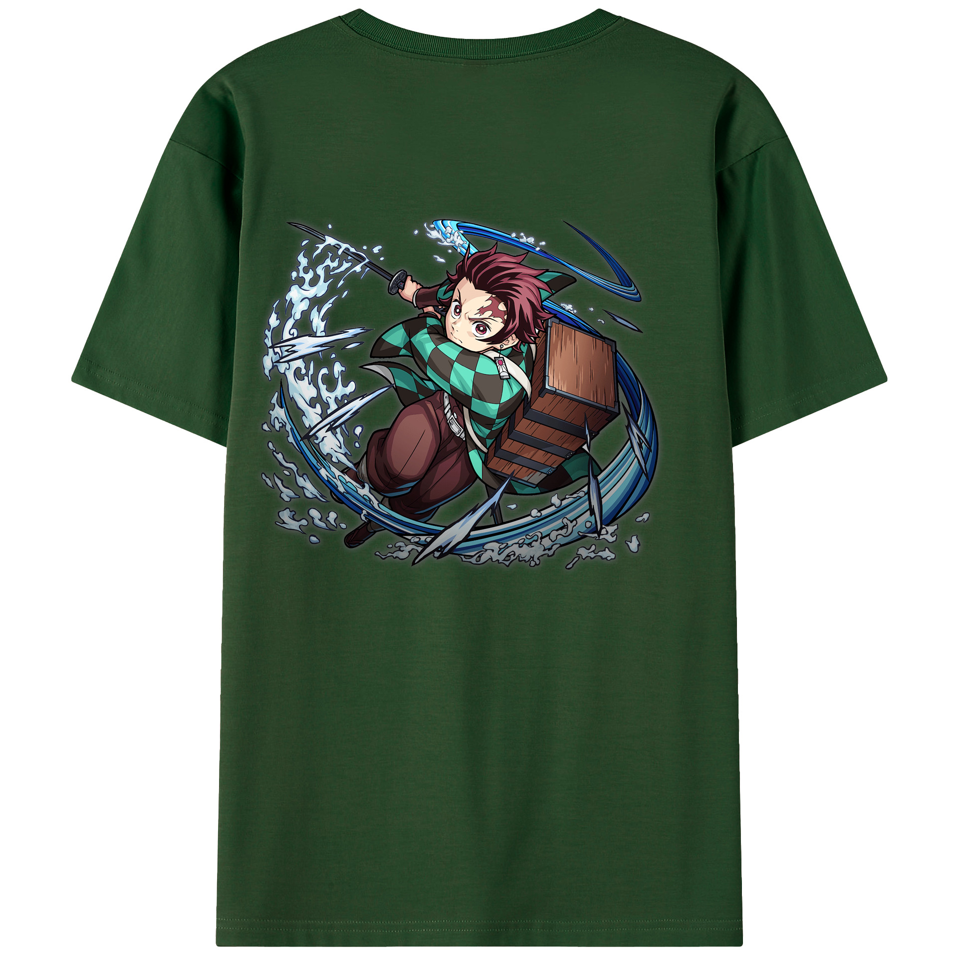 （画像用） 鬼滅の刃 竈門 炭治郎／かまど たんじろう Kamado Tanjirou 綿100％半袖Tシャツ（背面プリント）
